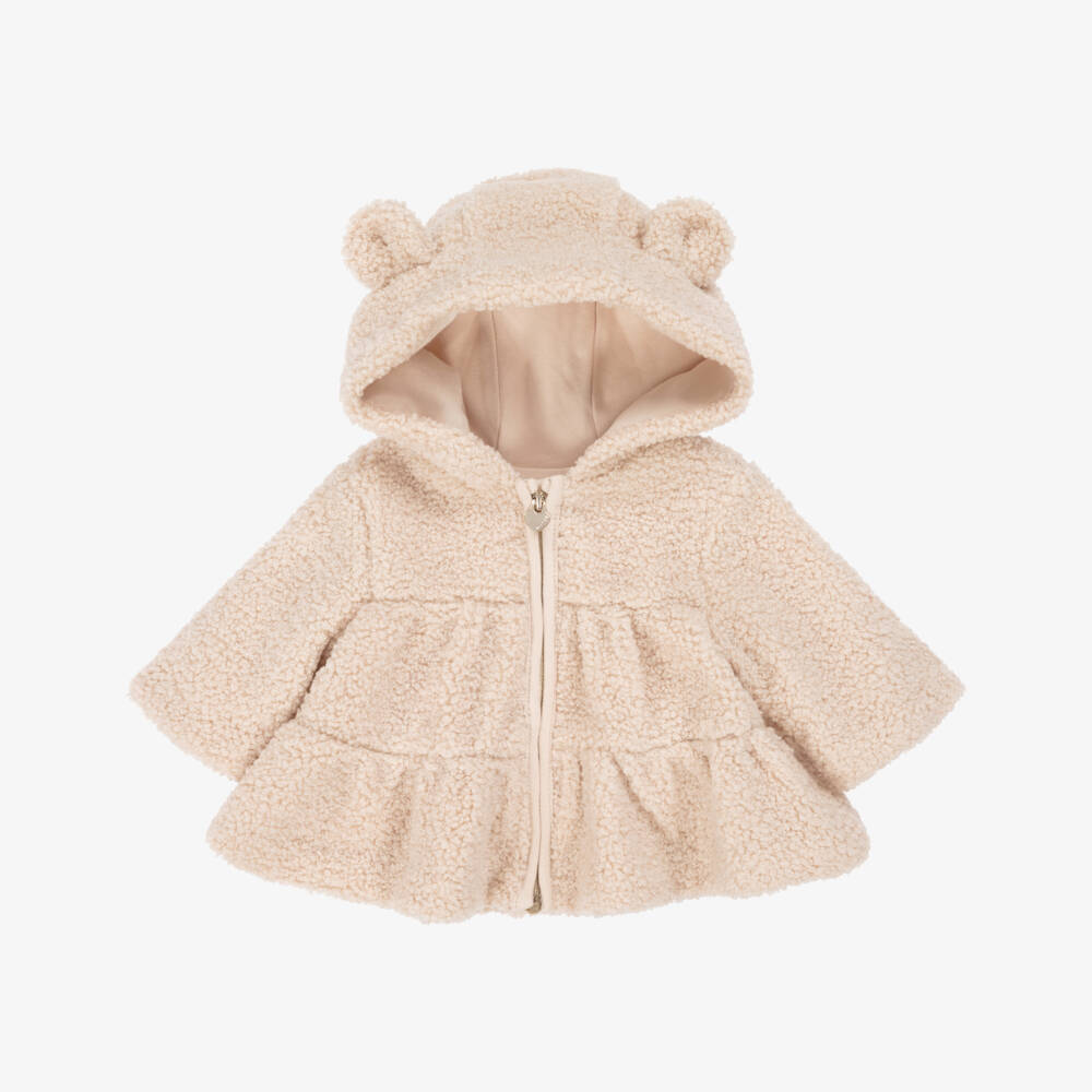 Mayoral Newborn-Baby Girls Beige Bouclé Fleece Pram Coat | Childrensalon Outlet