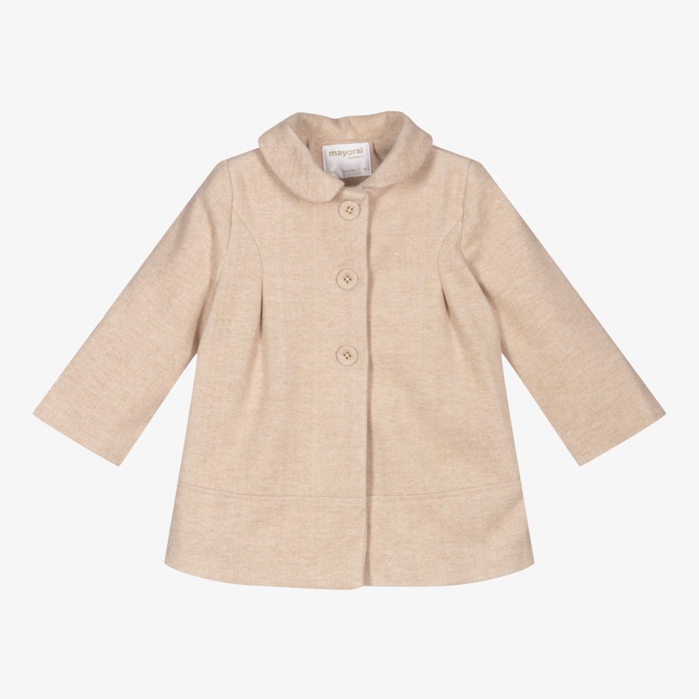 Mayoral Newborn - Manteau beige Bébé fille | Childrensalon