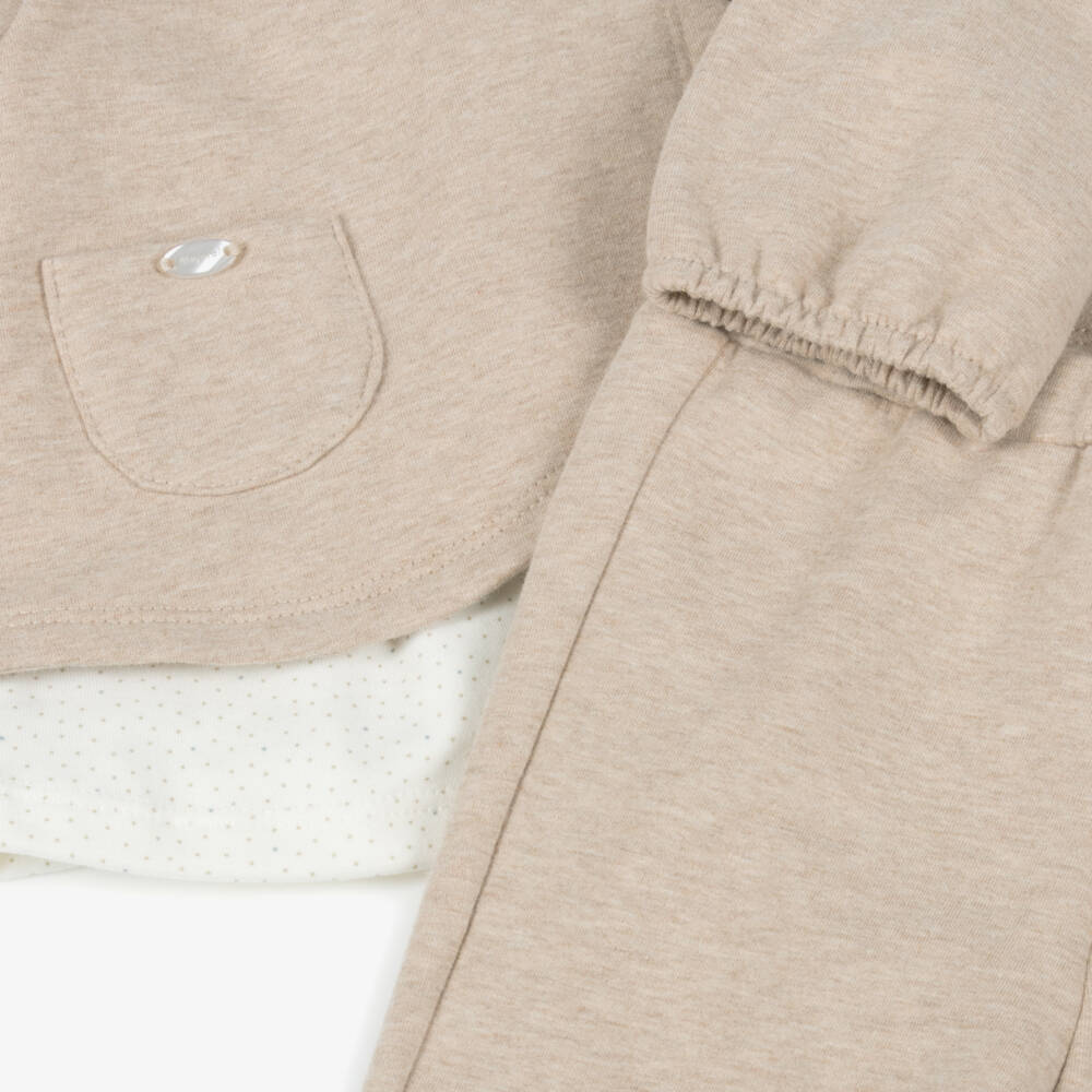 Mayoral Newborn-Baby Girls Beige Cotton Jersey Leggings Set | Childrensalon Outlet
