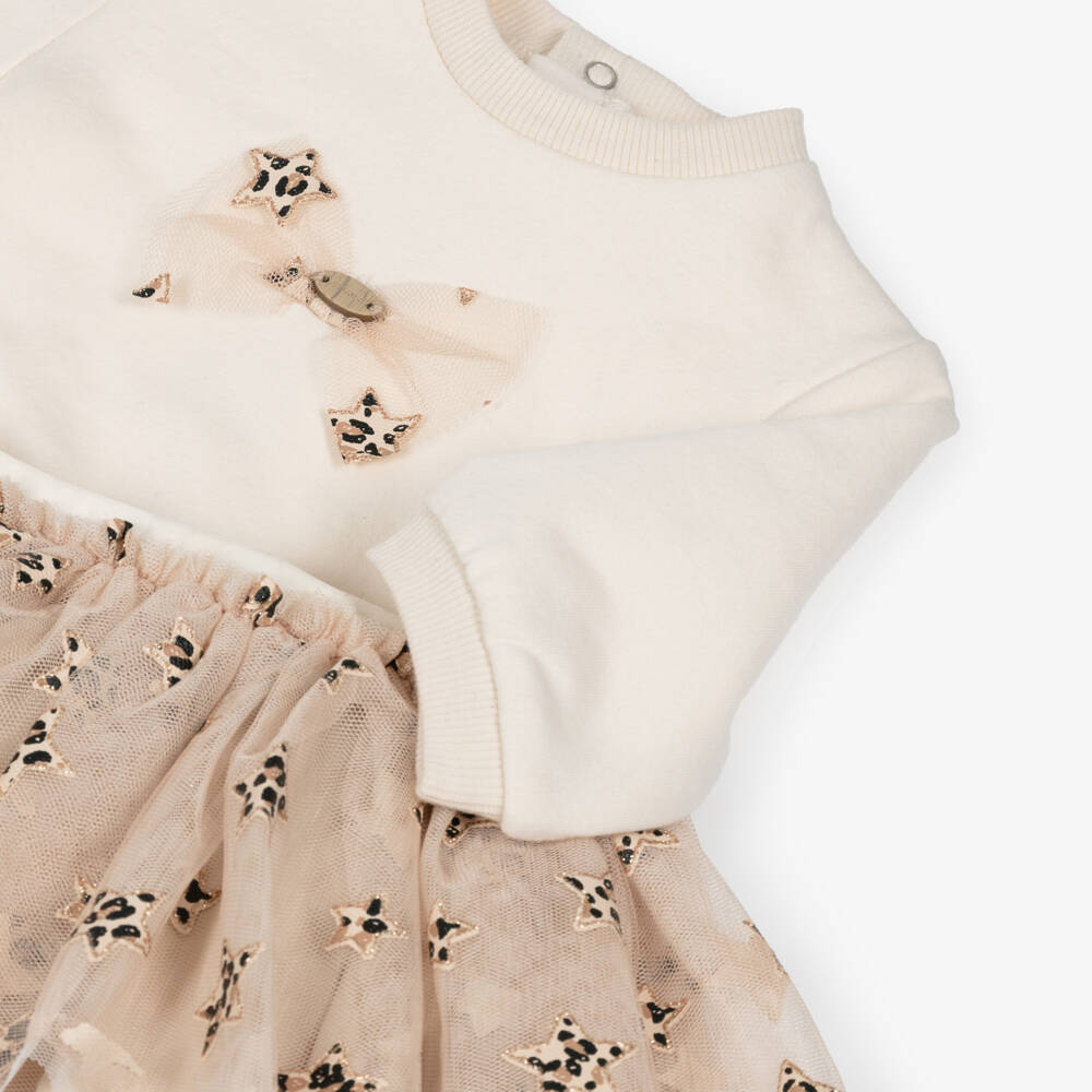 Mayoral Newborn-Baby Girls Beige Cotton & Tulle Star Skirt Set | Childrensalon Outlet
