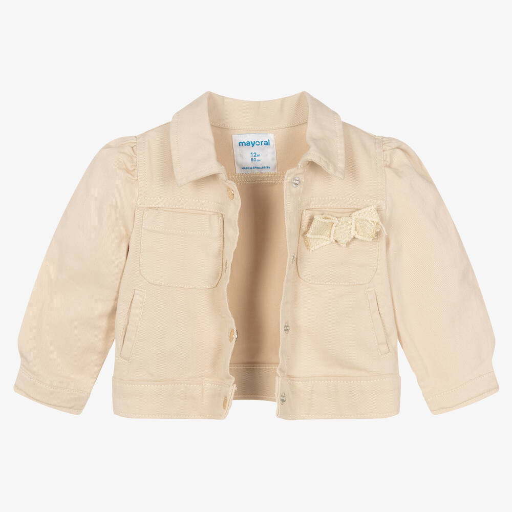 مايورال-جاكيت أطفال بناتي قطن مستدام تويل لون بيج | Childrensalon Outlet