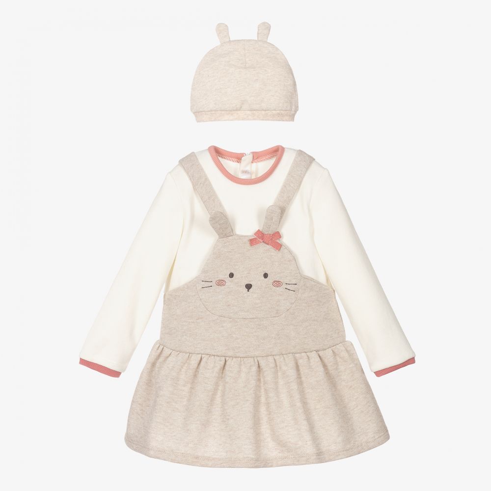 Mayoral Newborn -  Ensemble robe beige Bébé fille | Childrensalon