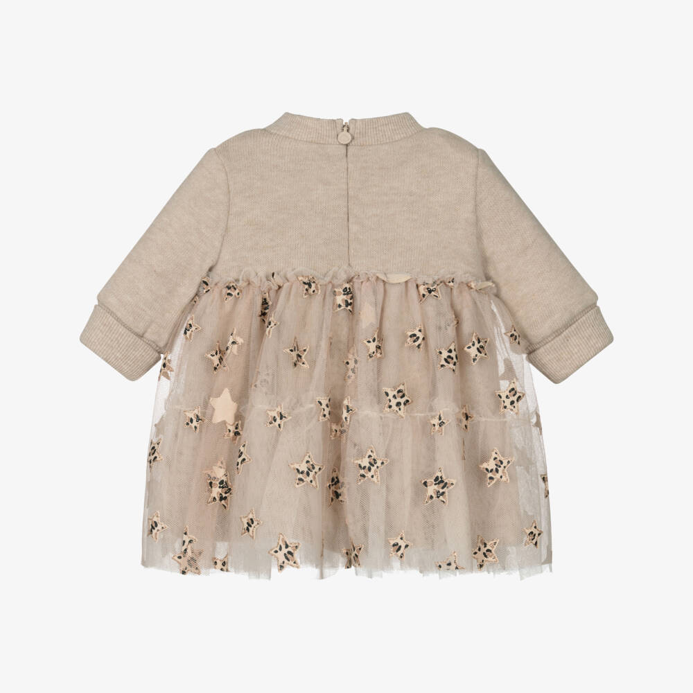 Mayoral Newborn-فستان تول محبوك بيج للبنات | Childrensalon Outlet