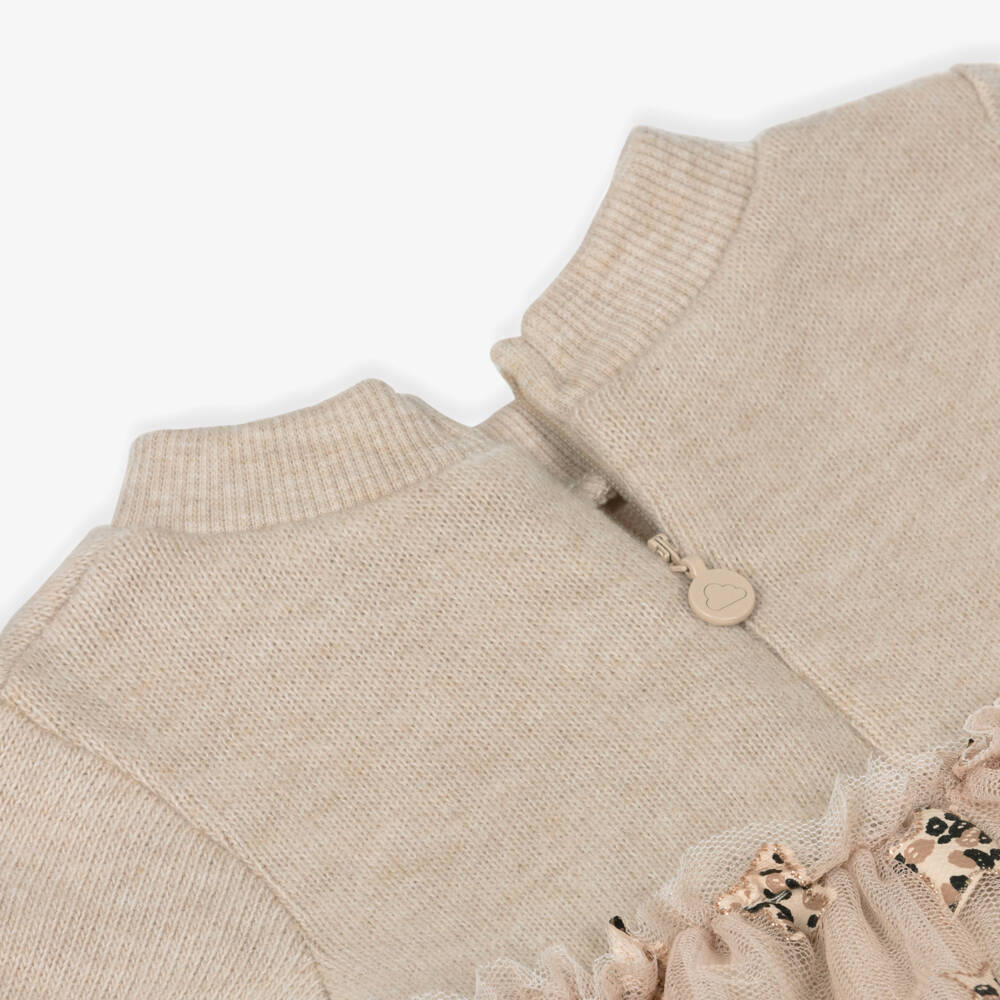 Mayoral Newborn-فستان تول محبوك بيج للبنات | Childrensalon Outlet