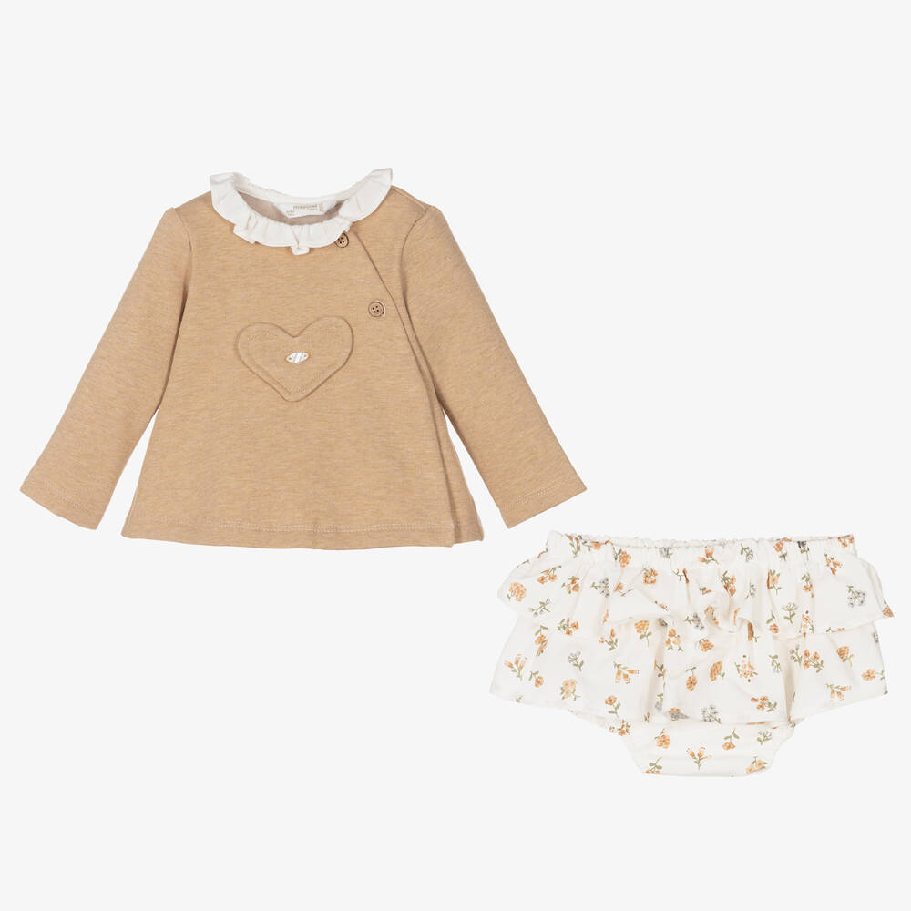 Mayoral Для новорожденных-Бежевый топ и шорты для малышек | Childrensalon Outlet