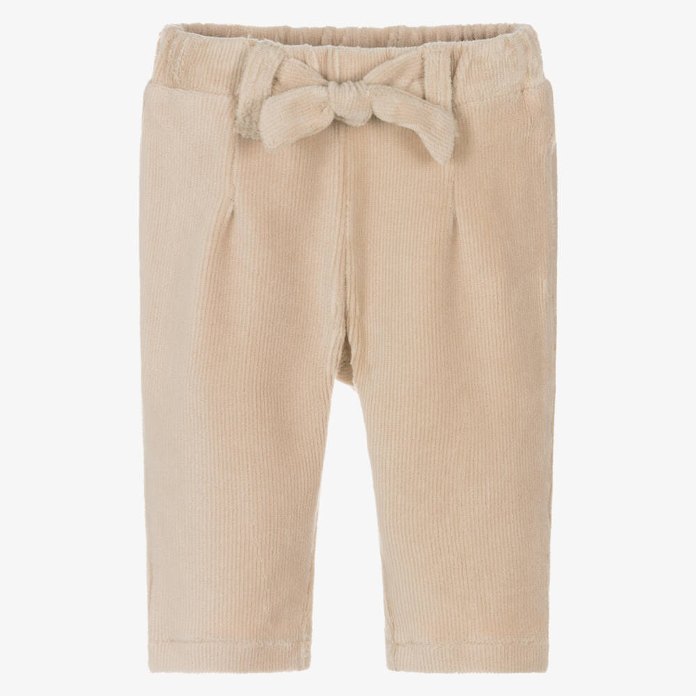 Mayoral Newborn-Baby Girls Beige Velour Corduroy Trousers | Childrensalon Outlet