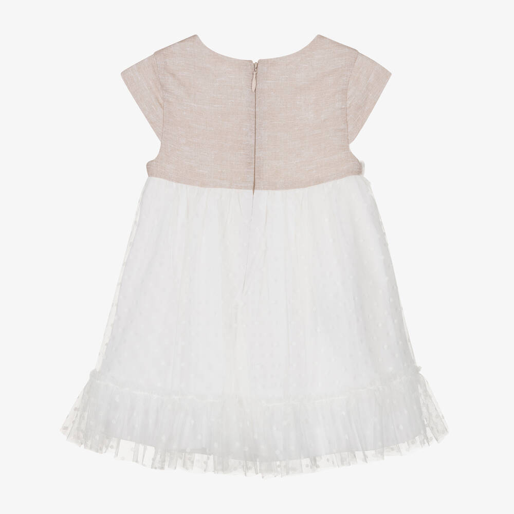 Robe beige sales et blanche