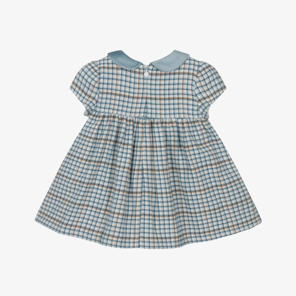Mayoral Newborn-Baby Girls Blue & Beige Houndstooth Dress | Childrensalon Outlet