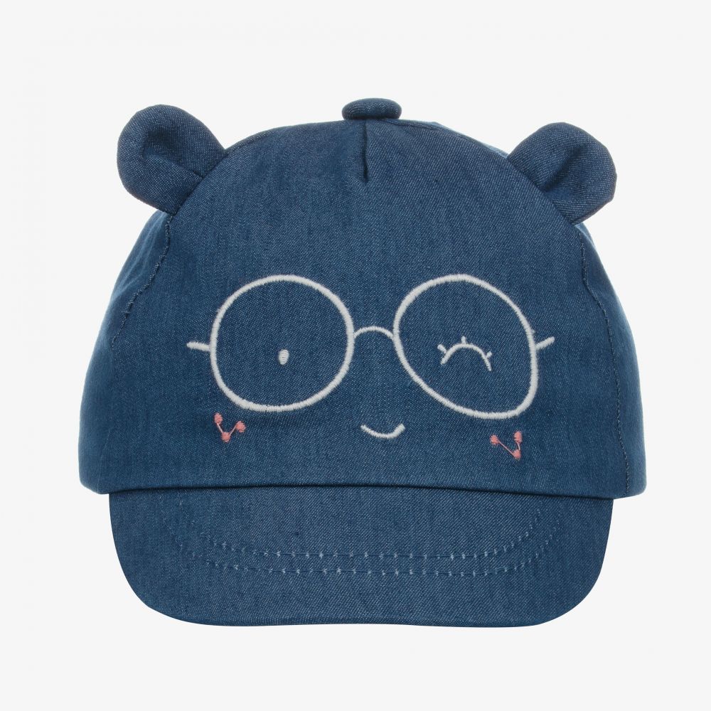 Mayoral Newborn Baby Girls Blue Cotton Cap