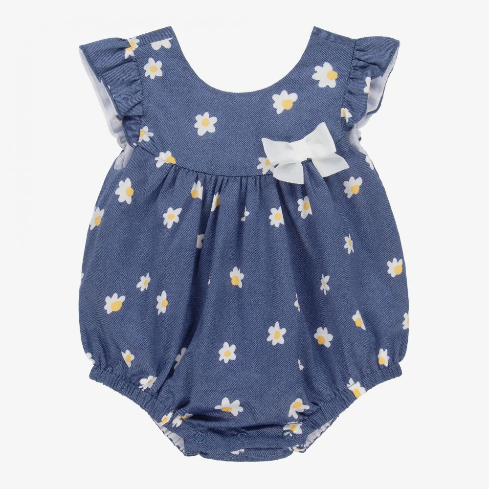 Mayoral Newborn - Baby Girls Blue Daisy Shortie | Childrensalon