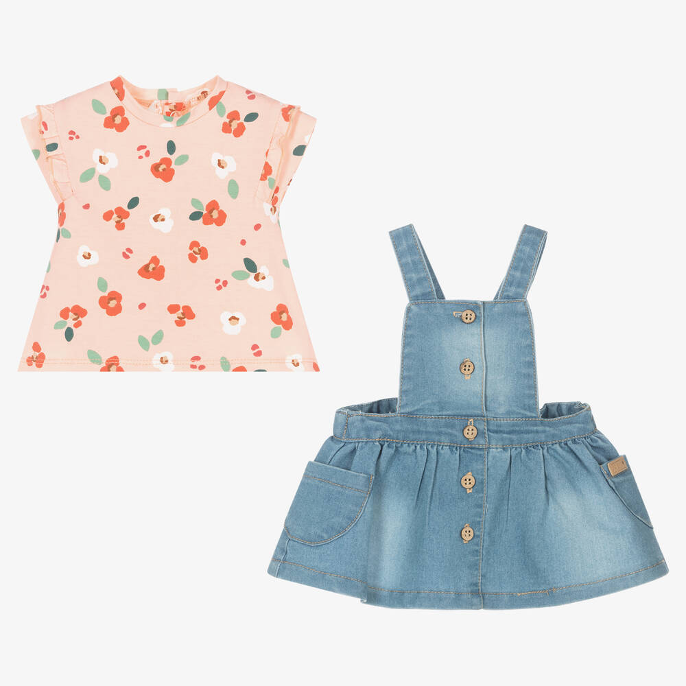 Baby girl denim pinafore dress hotsell