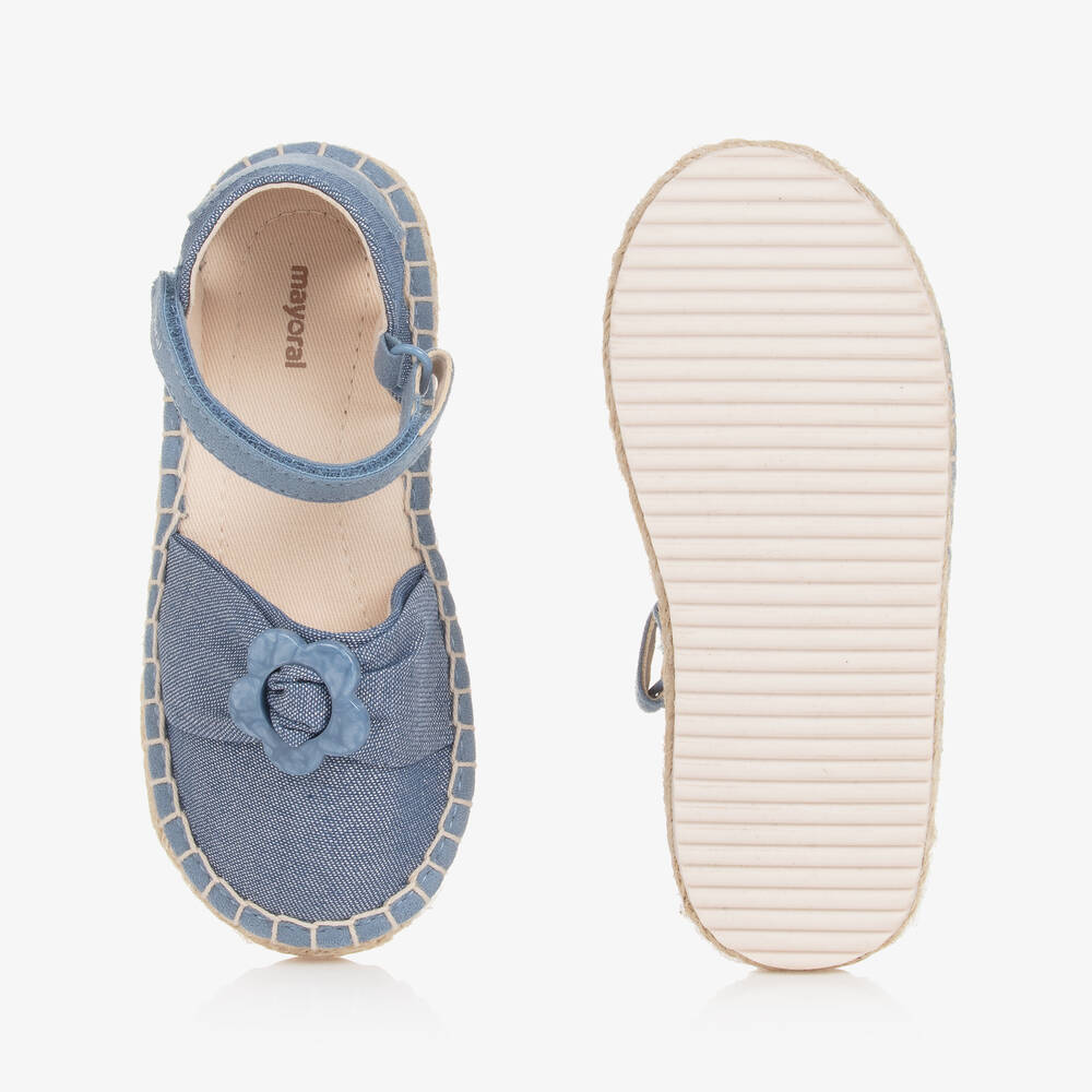 مايورال-صندل اسبادريل أطفال بناتي كانفاس لون أزرق | Childrensalon Outlet