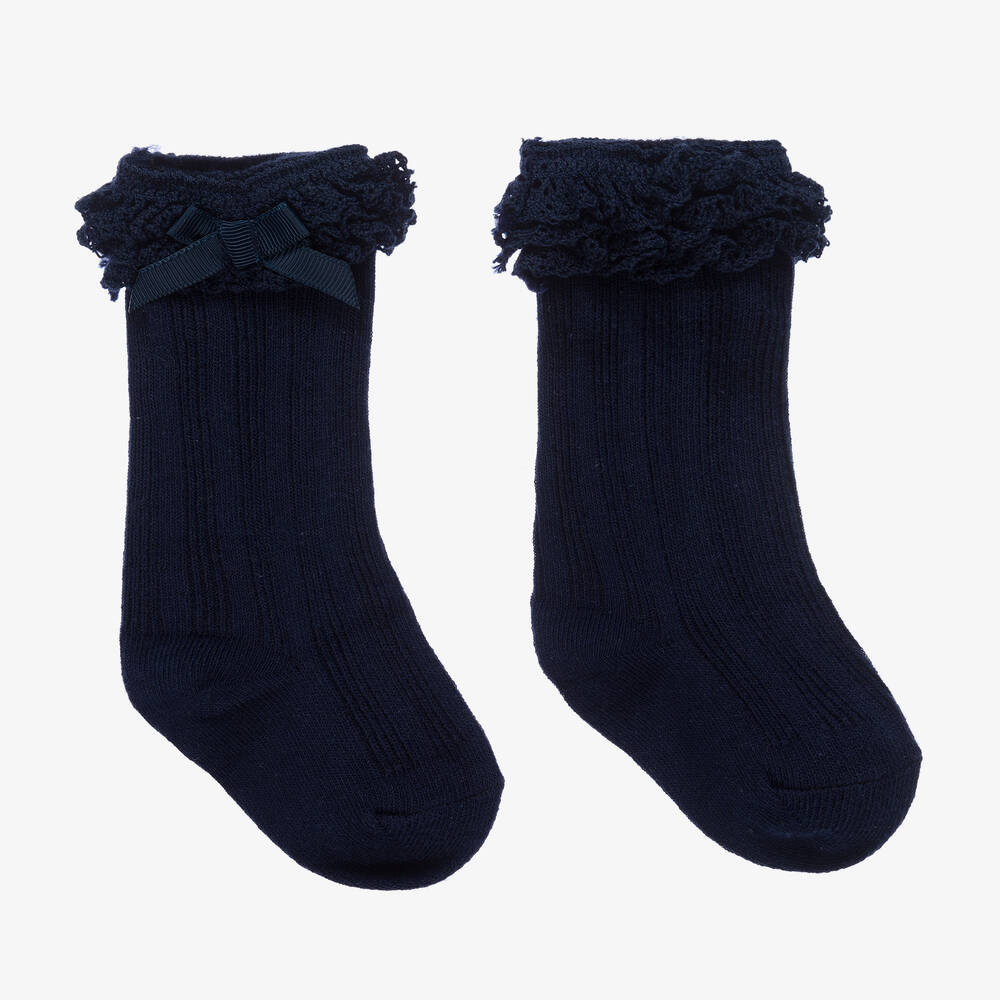 Mayoral - Blaue Spitzensocken für Babys (M) | Childrensalon