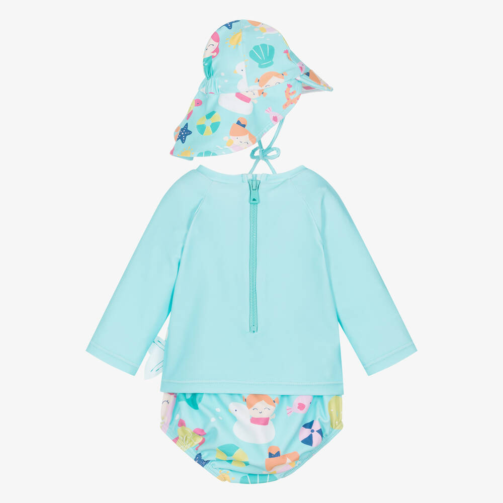 Mayoral Newborn-Baby Girls Blue Mermaid Swim Set (UPF40+) | Childrensalon Outlet