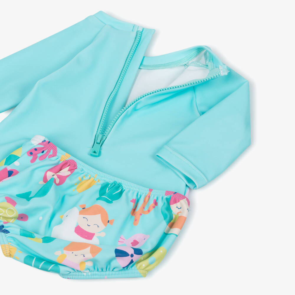Mayoral Newborn-Baby Girls Blue Mermaid Swim Set (UPF40+) | Childrensalon Outlet