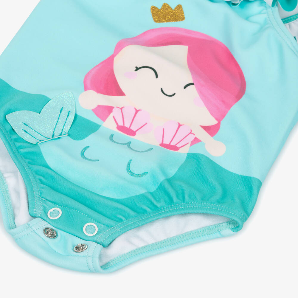 Mayoral Newborn-Baby Girls Blue Mermaid Swimsuit Set (UPF40+) | Childrensalon Outlet