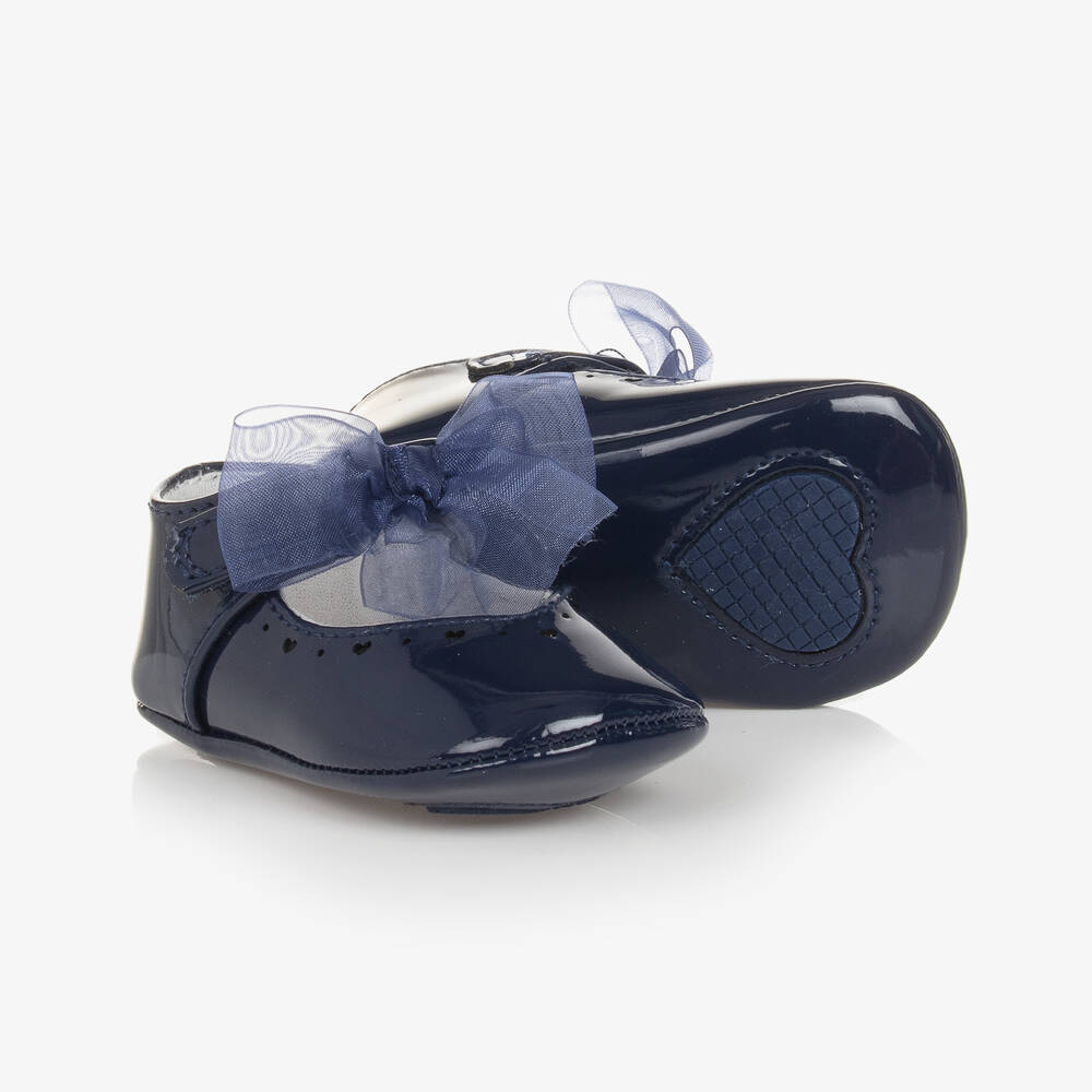 Mayoral - حذاء جلد صناعي لامع لون كحلي لمرحلة قبل المشي | Childrensalon