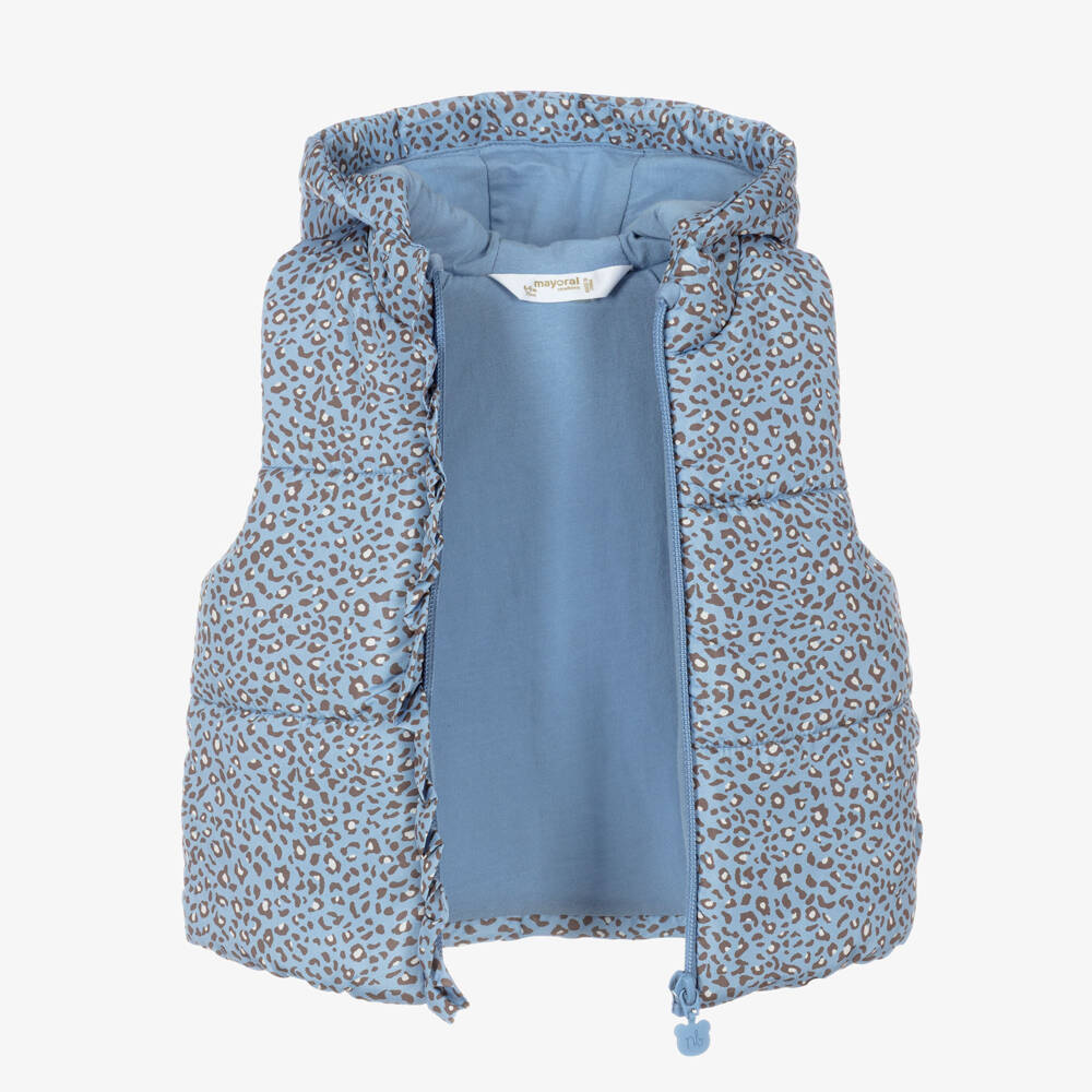 Mayoral Newborn-Baby Girls Blue Trouser Set with Puffer Gilet | Childrensalon Outlet