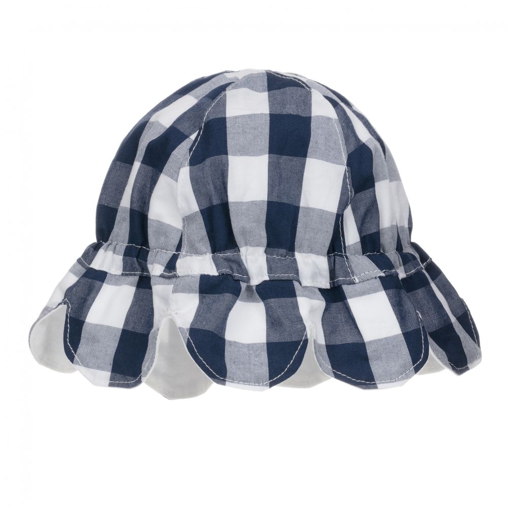 مايورال Newborn-قبعة قطن لون كحلي و أبيض للمولودات | Childrensalon Outlet