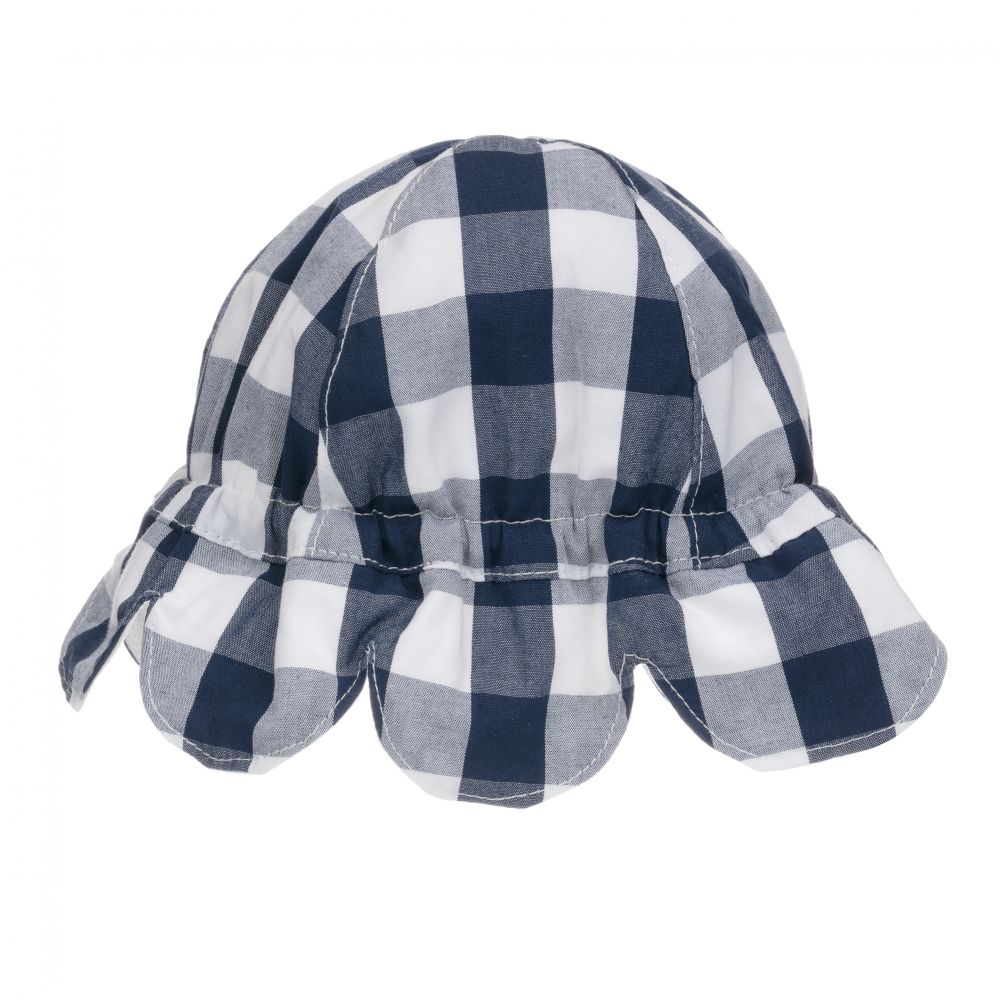 Mayoral Newborn - Baby Girls Blue & White Hat | Childrensalon