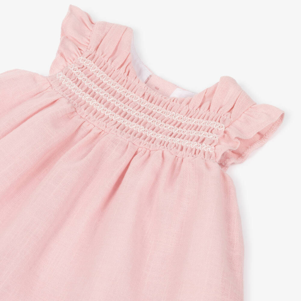 Mayoral Newborn-Baby Girls Blush Smocked Frock | Childrensalon Outlet