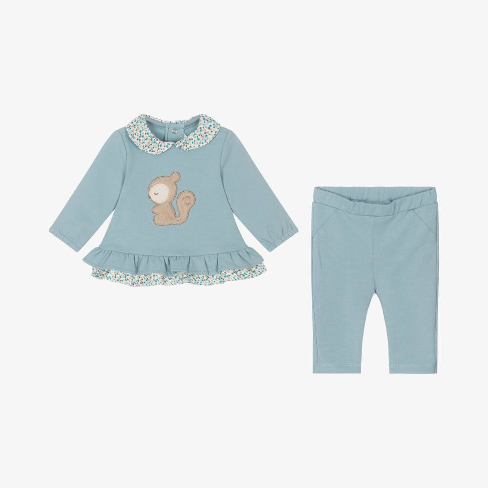 Mayoral Newborn-Baby Girls Dusky Blue Leggings Duo | Childrensalon Outlet