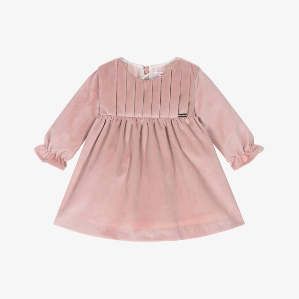 Mayoral Newborn-Baby Girls Dusky Pink Velvet Dress | Childrensalon Outlet