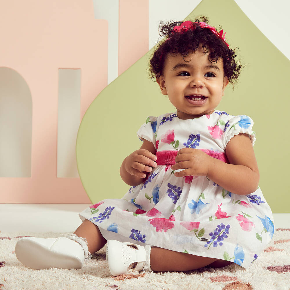 Mayoral Newborn Baby Girls Floral Dress Set Childrensalon Outlet