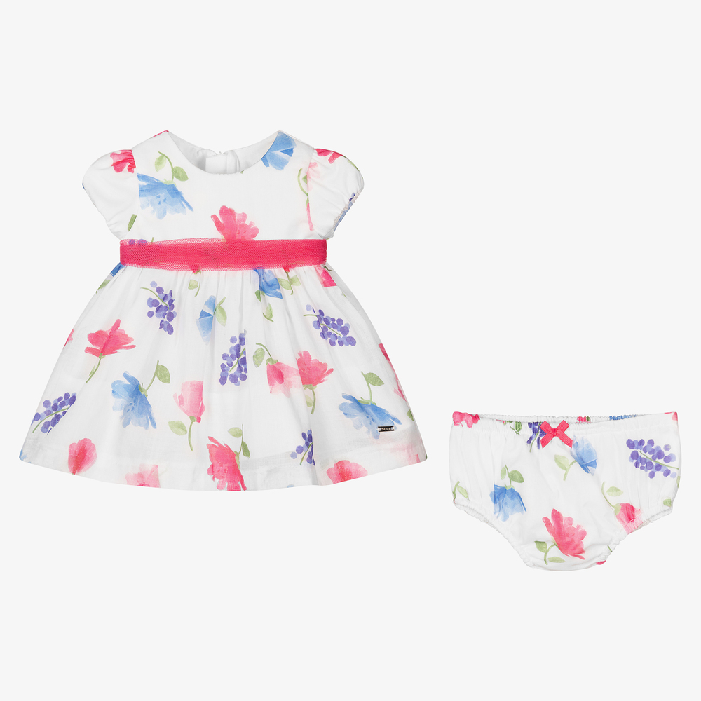 Mayoral Newborn-Baby Girls Floral Dress Set | Childrensalon Outlet