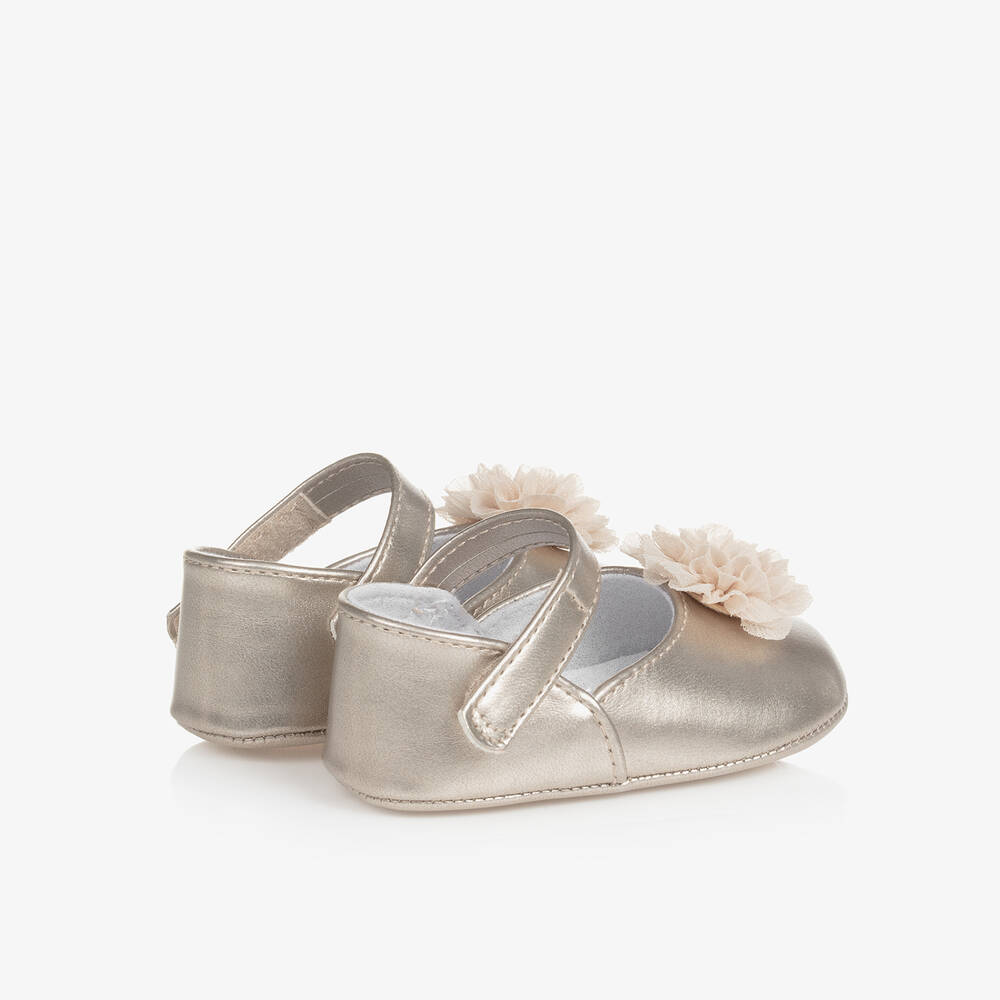 Mayoral-Baby Girls Gold Pre-Walker Shoes | Childrensalon Outlet