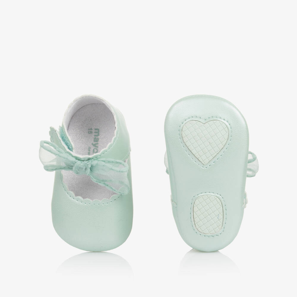 Mayoral-Baby Girls Green Bow Pre-Walker Shoes | Childrensalon Outlet