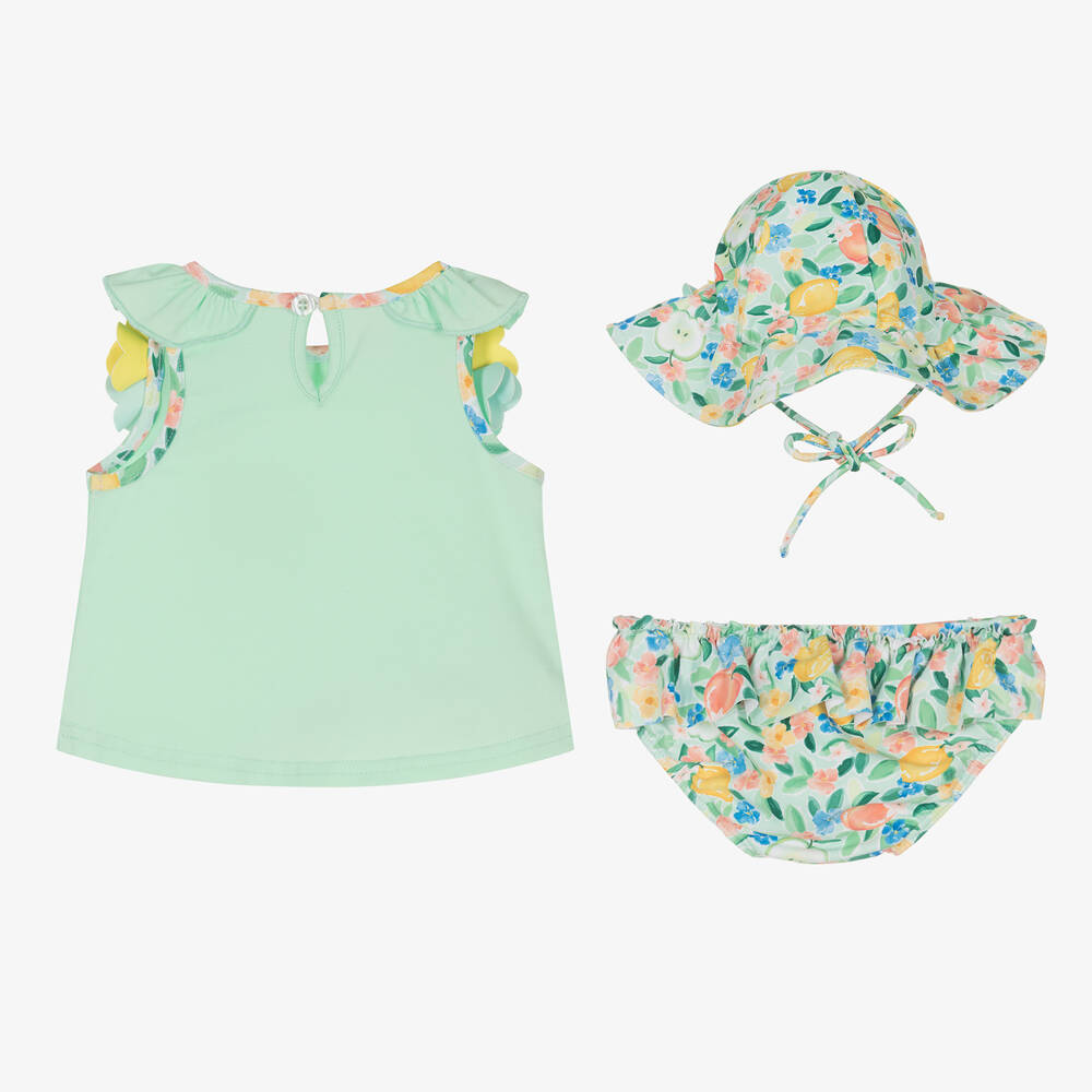 Mayoral-Baby Girls Green Cotton Beach Set | Childrensalon Outlet