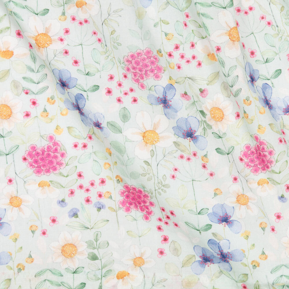 Mayoral-Baby Girls Green Cotton Floral Dress  | Childrensalon Outlet