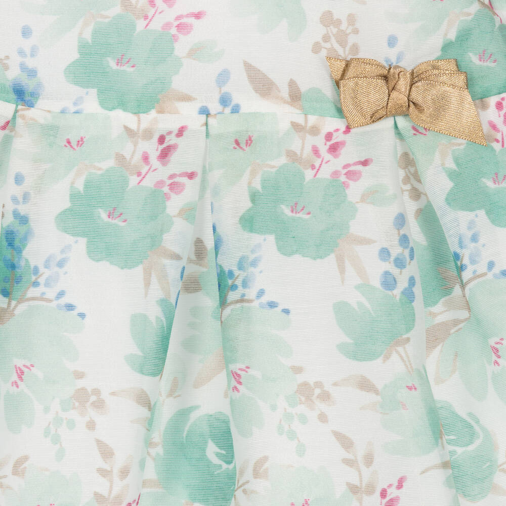 Mayoral-Зеленое платье из органзы с цветами | Childrensalon Outlet