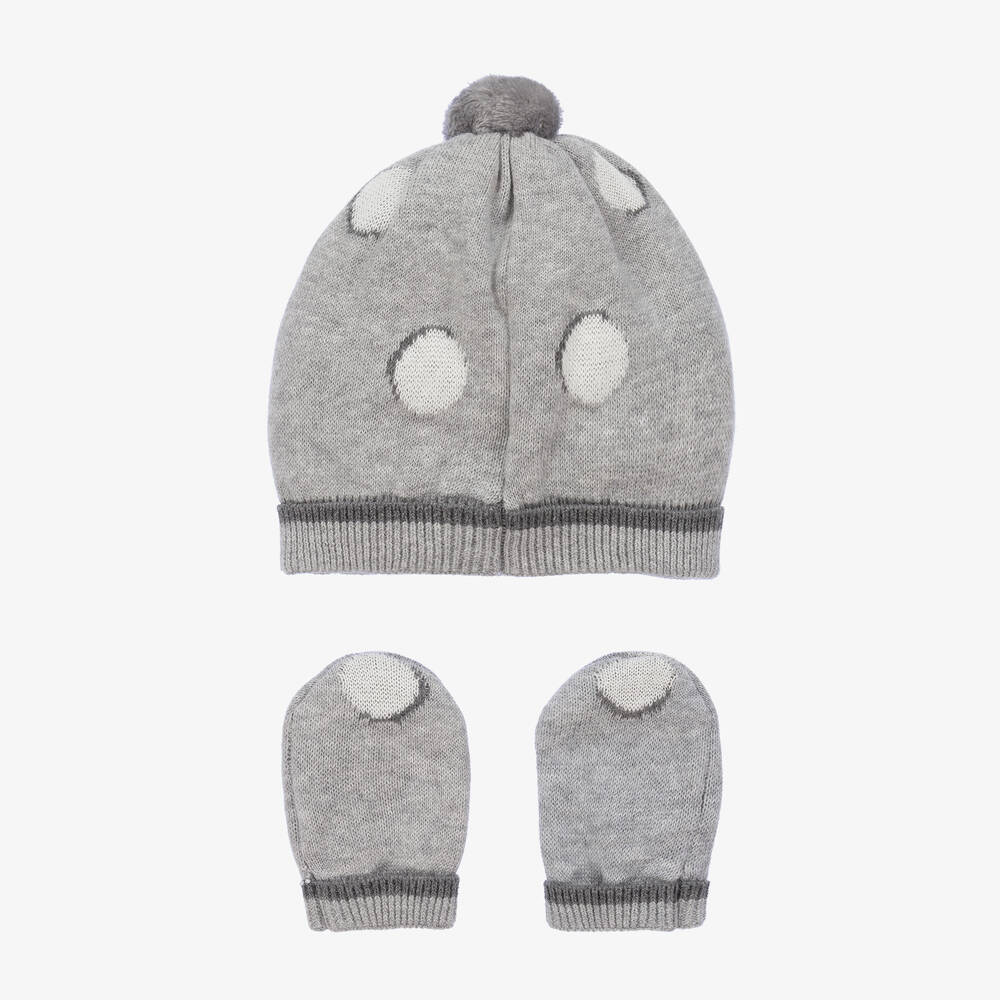 Mayoral Newborn-Baby Girls Grey Hat Set  | Childrensalon Outlet