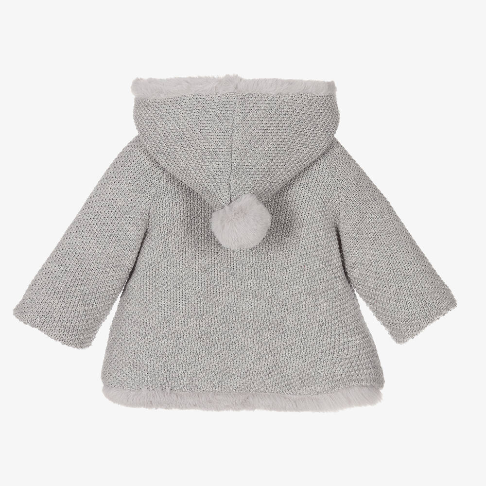 Mayoral Newborn Baby Girls Grey Knitted Coat