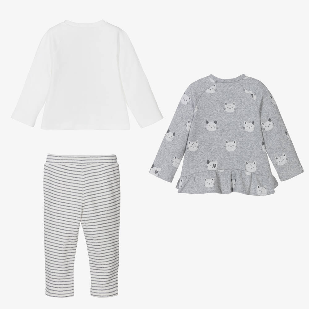 مايورال Newborn-طقم ليغنغز قطن جيرسي لون رمادي للمولودات | Childrensalon Outlet