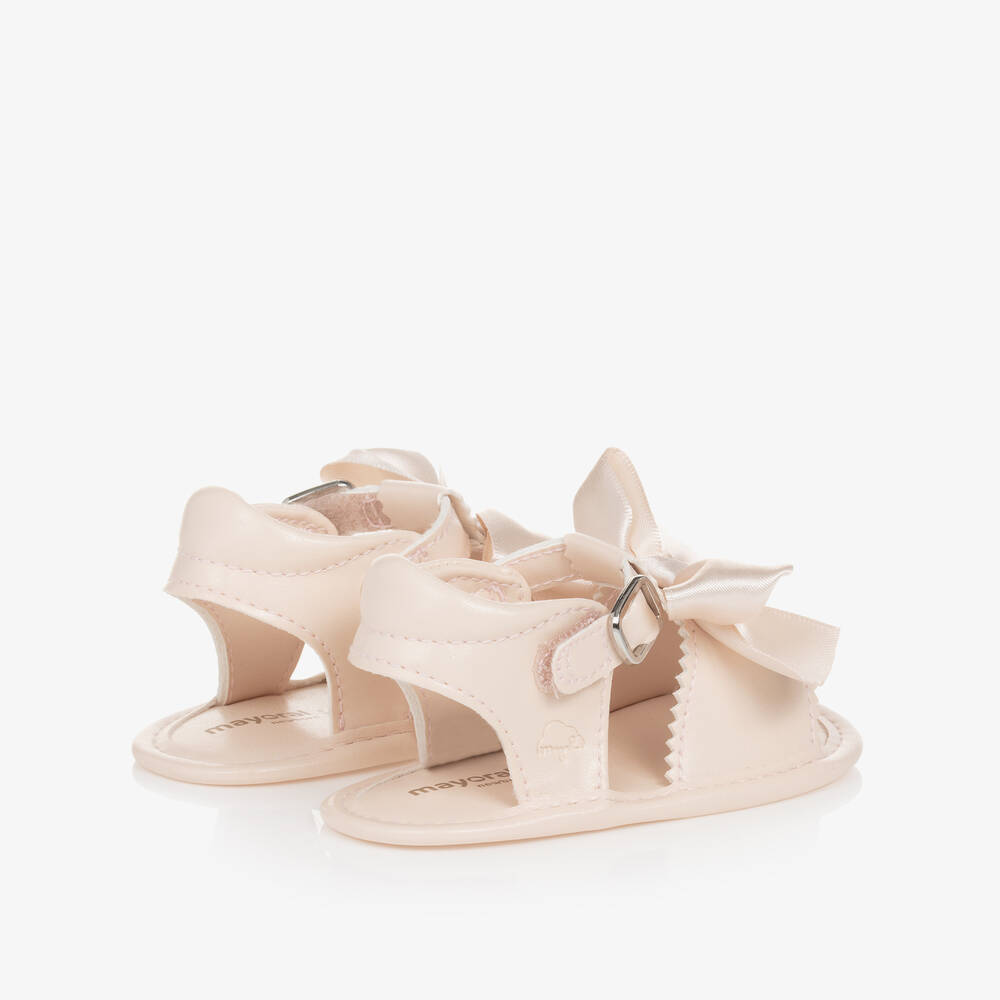 Mayoral Newborn-Baby Girls Ivory Bow Pre-Walker Sandals | Childrensalon Outlet