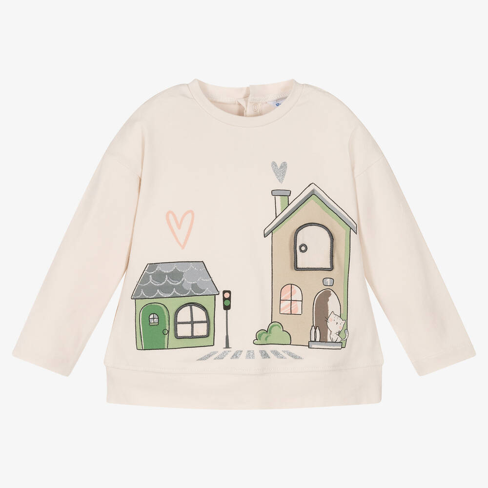 Mayoral-Baby Girls Ivory Cotton Top | Childrensalon Outlet