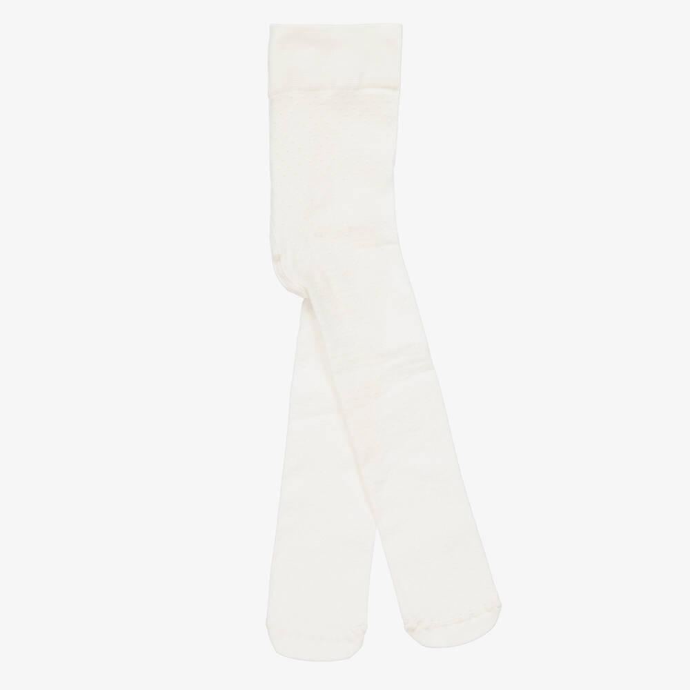 Mayoral - Baby Girls Ivory Dotted Tights | Childrensalon