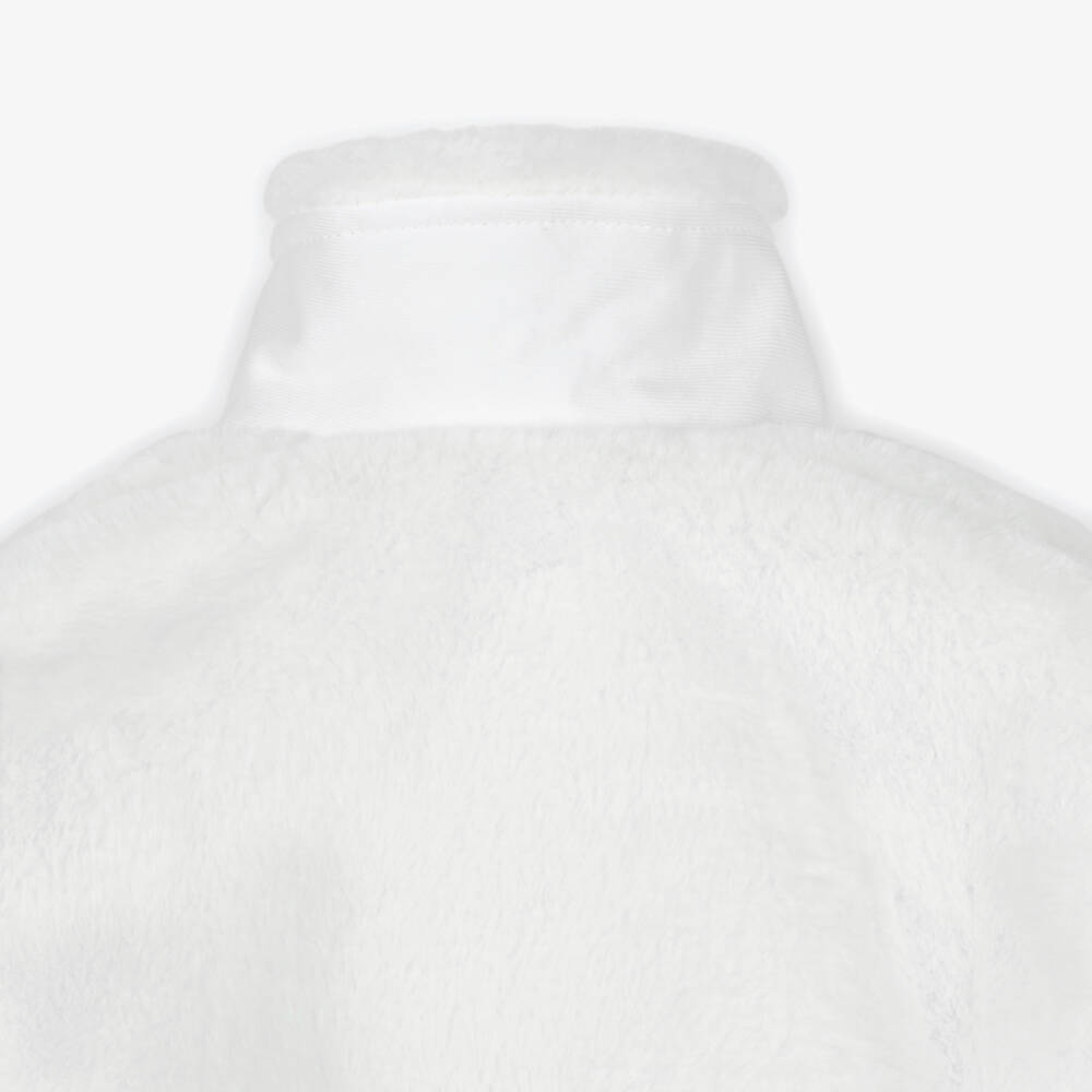 Mayoral Newborn-Baby Girls Ivory Faux Fur Coat with Pom-Poms | Childrensalon Outlet