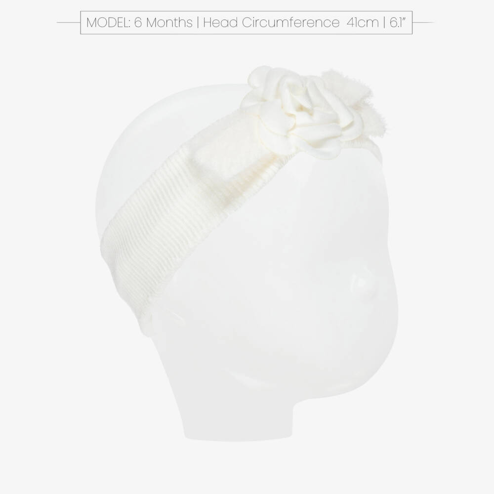 Mayoral Newborn-Baby Girls Ivory Flower & Bow Headband | Childrensalon Outlet