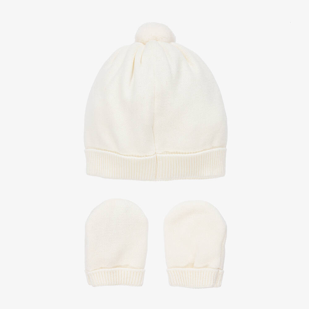 Mayoral Для новорожденных-Кремовая шапочка и варежки | Childrensalon Outlet