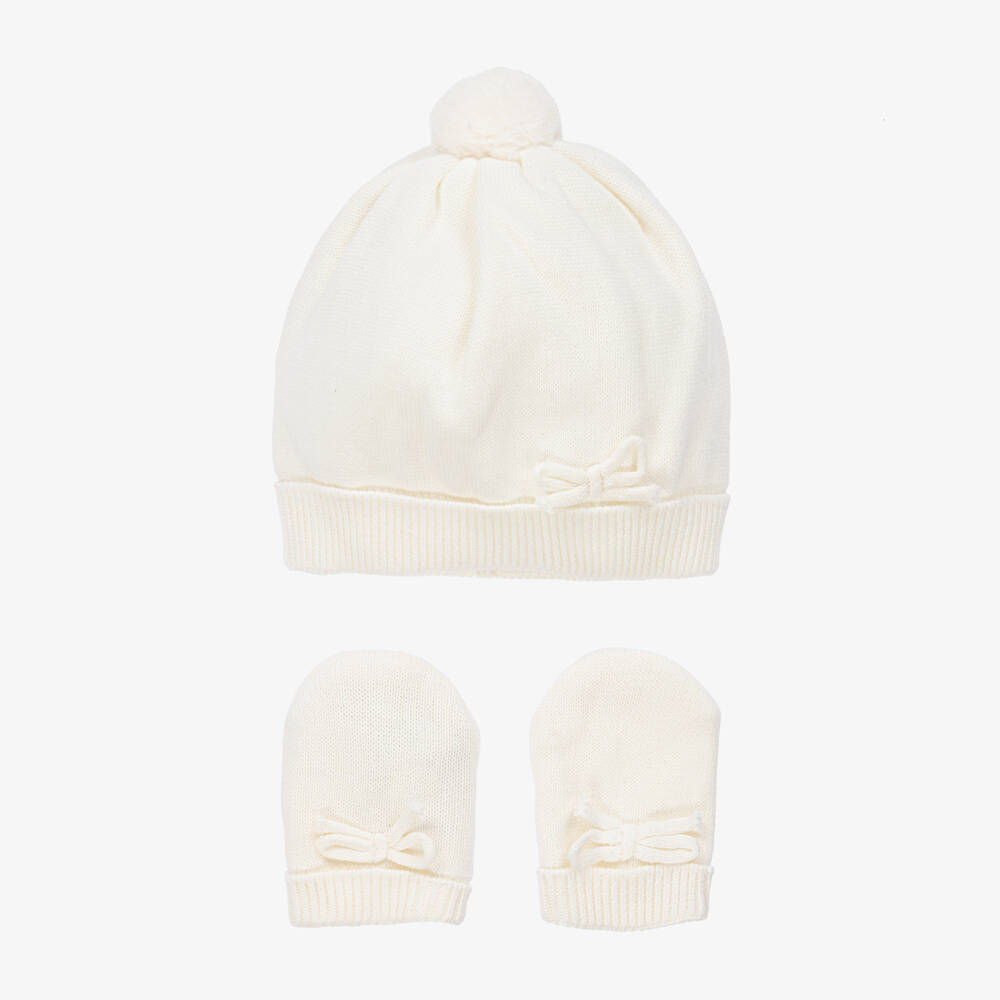 Mayoral Newborn - Baby Girls Ivory Hat Set | Childrensalon