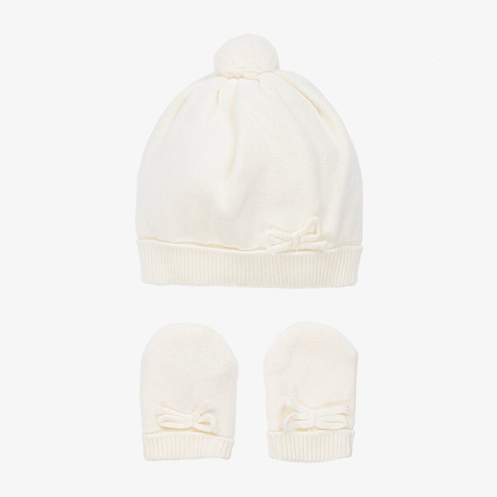Mayoral Newborn - Baby Girls Ivory Hat Set | Childrensalon