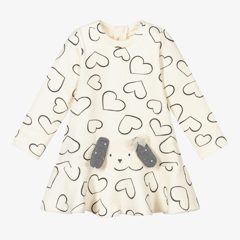 Mayoral Для новорожденных-Кремовое платье в сердечки для девочек | Childrensalon Outlet