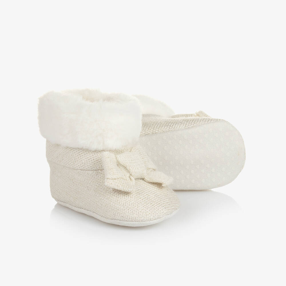 Mayoral - Chaussons ivoire en maille Bébé | Childrensalon