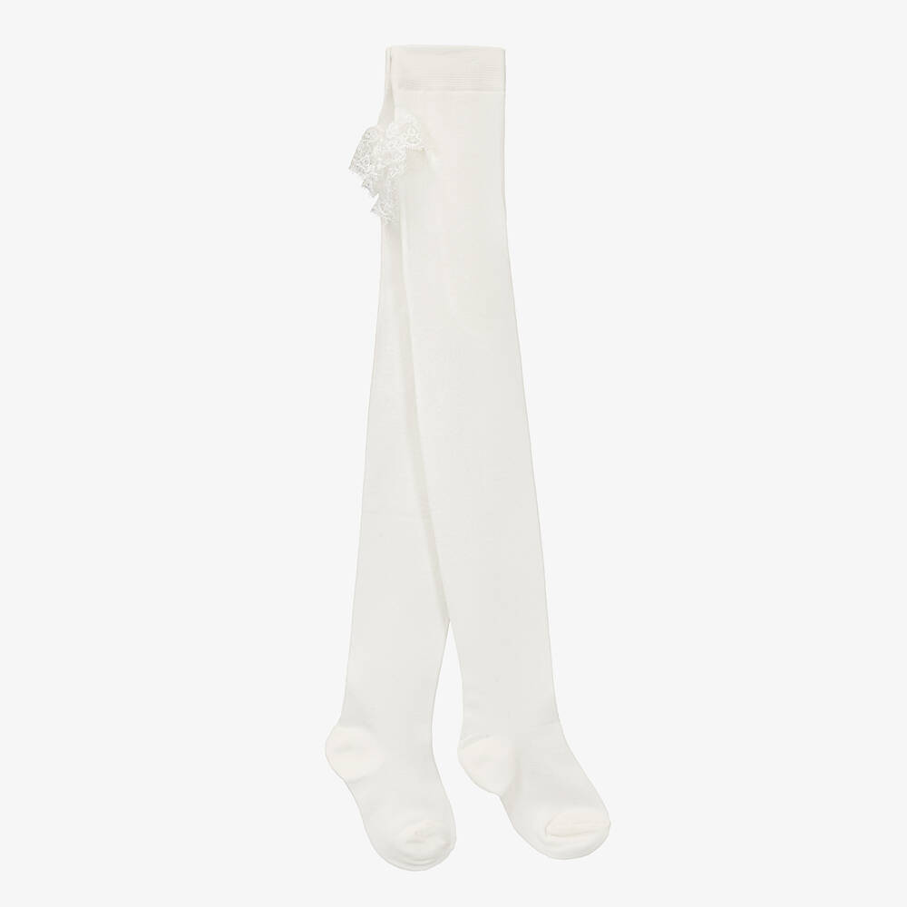 Mayoral Baby Girls Ivory Lace Frilly Tights Childrensalon Outlet