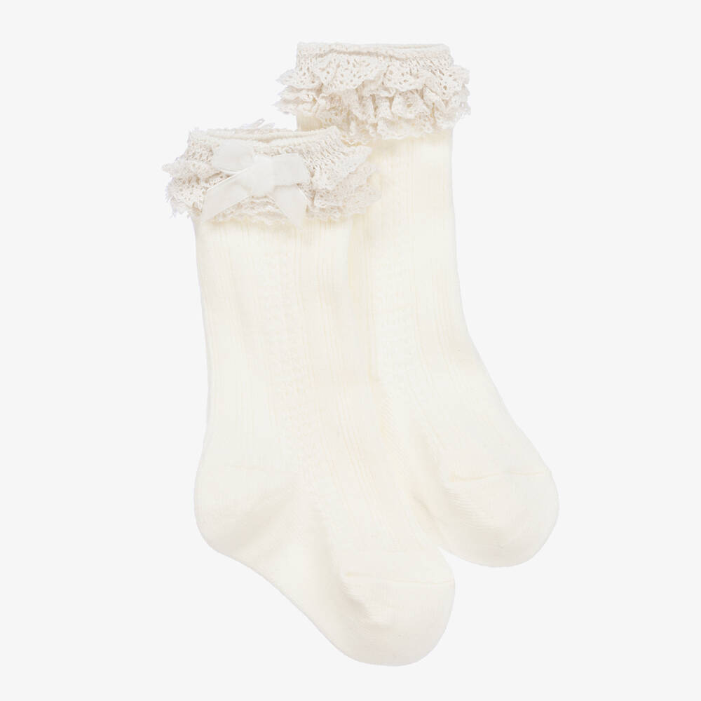 Mayoral - Кремовые носки с кружевом | Childrensalon
