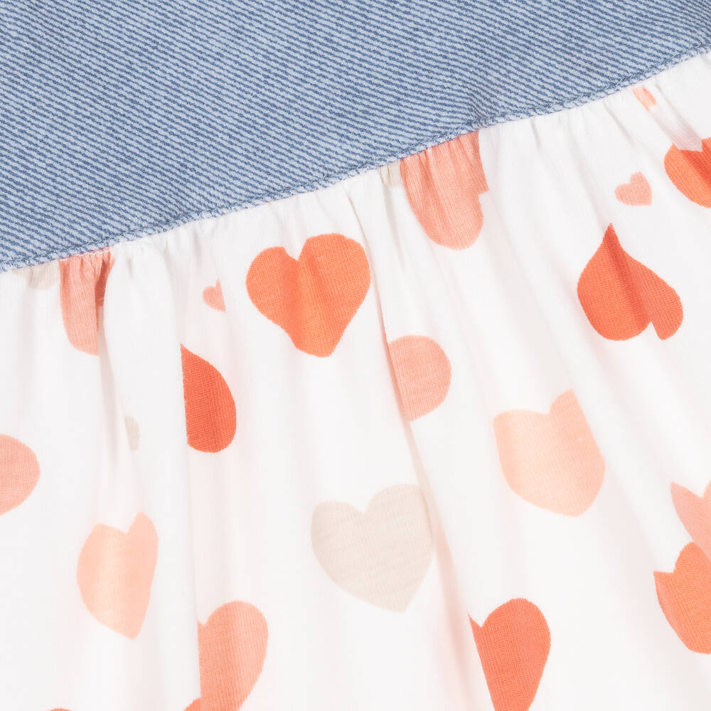 Mayoral-Baby Girls Ivory & Pink Heart Dress | Childrensalon Outlet